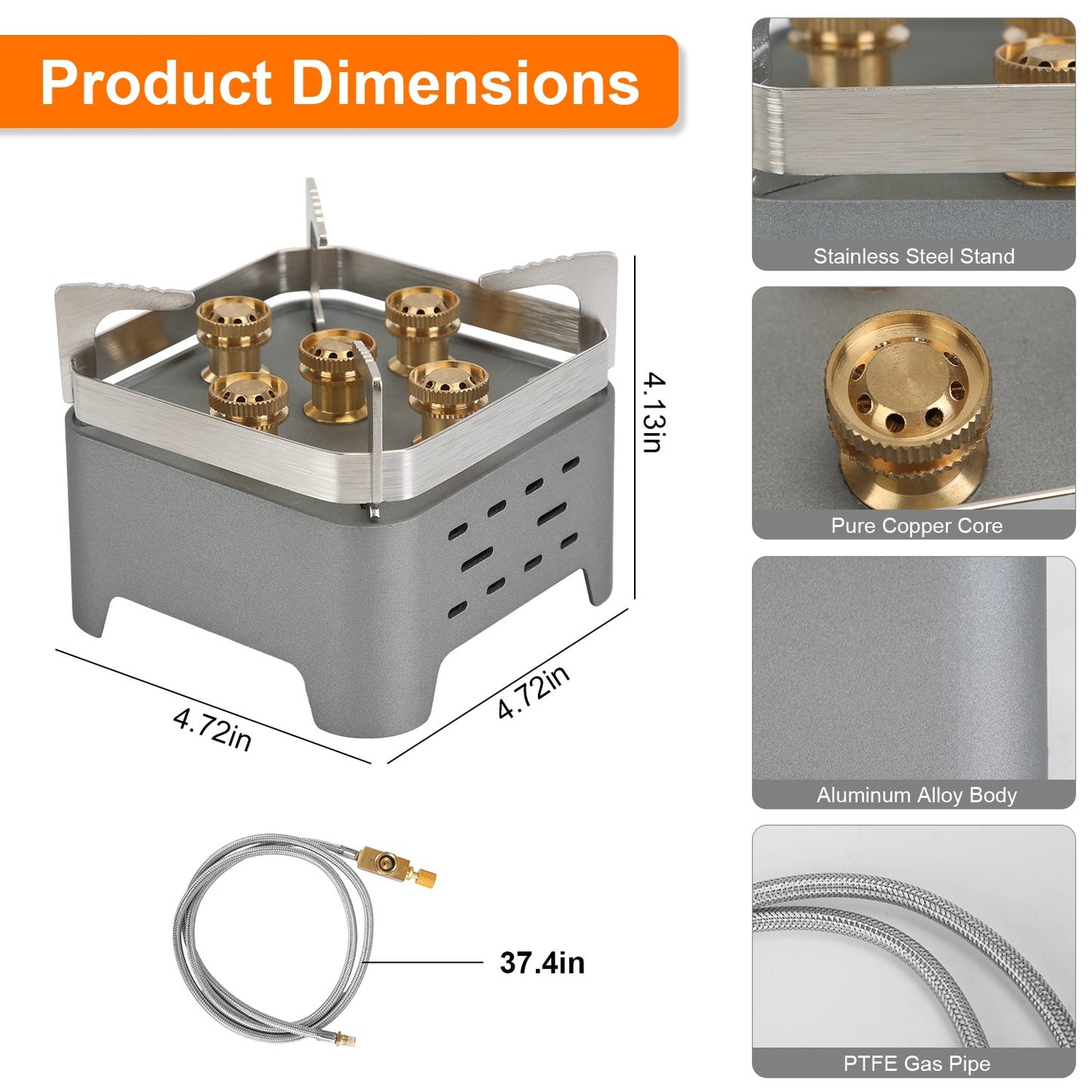 Camping Stove With Cassette Adapter Windproof Outdoor Backpacking Burner With Carrying Case Igniter For Outdoor Hiking Camping Picnic Backpacking