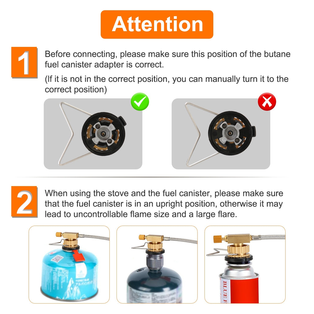 Camping Stove With Cassette Adapter Windproof Outdoor Backpacking Burner With Carrying Case Igniter For Outdoor Hiking Camping Picnic Backpacking